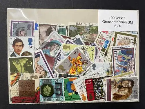 100 verschiedene Großbritanien Briefmarken, 100 different UK stamps