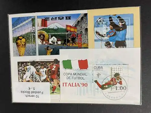 10 verschiedene Fussball Blocks Briefmarken, 10 different soccer bloc stamps