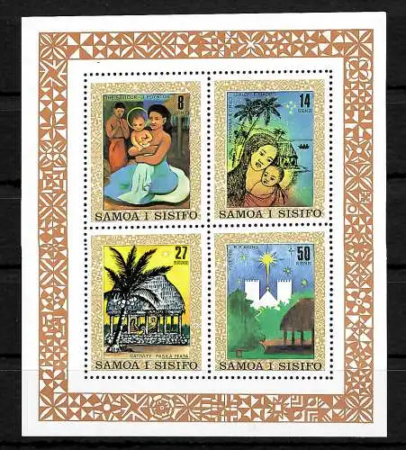 Samoa: Noël, #442-445, bloc #24