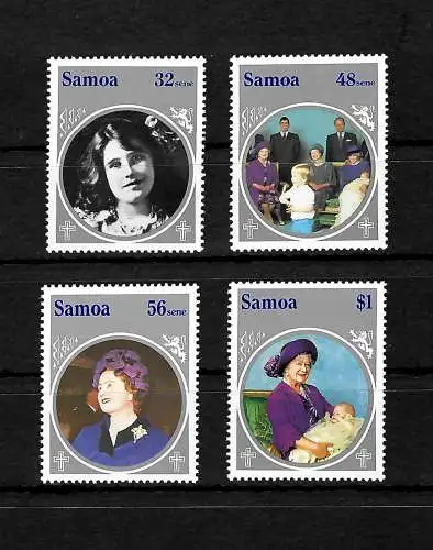 Samoa: 85e anniversaire de la reine Elisabeth #565-568