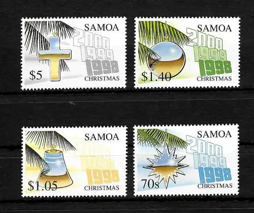 Samoa: Weihnachten, Christbaumschmuck 1989,   #890-893