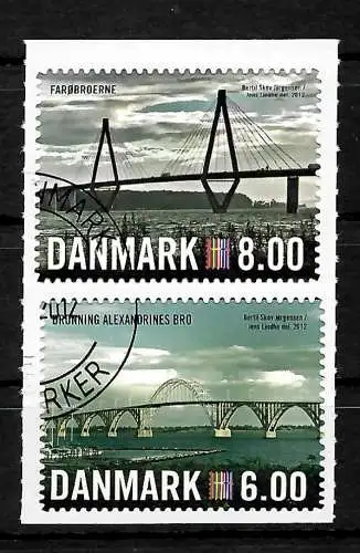 Dänemark: Brücken, Briefmarkenausstellung  NORDIA 2012, 1689-1690BC