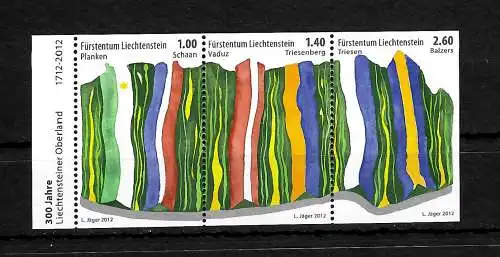 Liechtenstein: 300 ans Oberland Liechtenstein #1625-1627