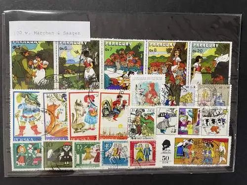 100 contes de fées et messages timbres 100 different fairy tale stamps