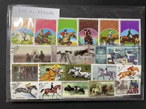 500 verschiedene Pferde Briefmarken 500 different horses stamps