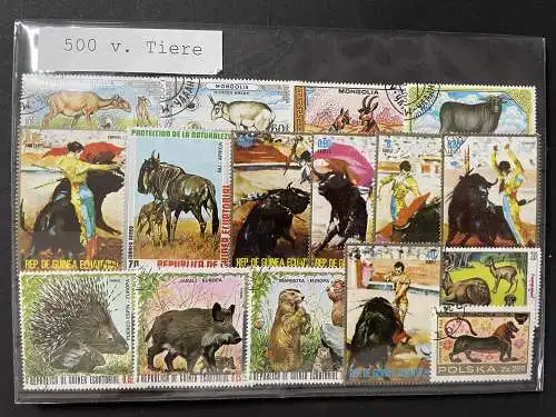 500 verschiedene Tiere Briefmarken 500 animals Sport stamps