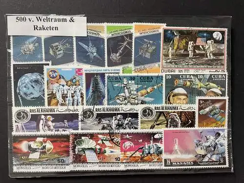 500 verschiedene Weltraum Briefmarken 500 animals Outer-Space stamps