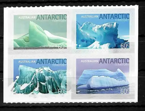 Zones australiennes de l'Antarctique: icebergs #191-194, **