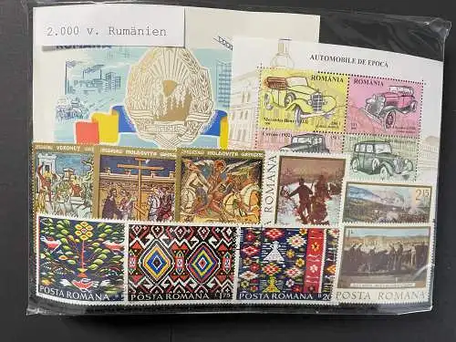 2000 timbres différents Roumanie, 2000 different Romania staps