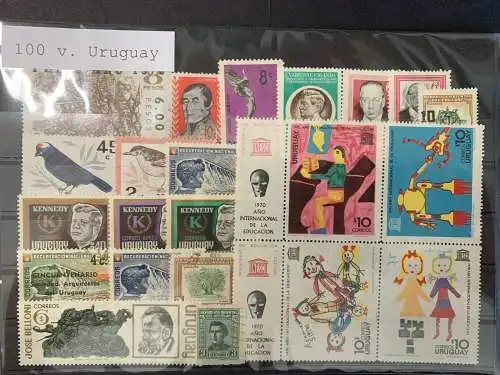 100 timbres différents Uruguay, 100 bâtons different uruguayen