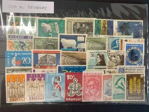 300 verschiedene Uruguay Briefmarken, 300 different Uruguay stamps