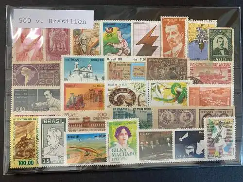 500 verschiedene Brasilien Briefmarken, 500 different Brazil stamps