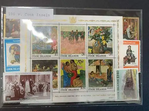 100 différentes îles Cook Timbres, 100 différents stands Cook Islands