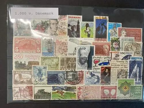 1000 verschiedene Dänemark Briefmarken, 1000 different Denmark stamps