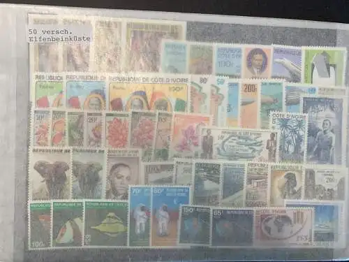 50 verschiedene Elfenbein Küste Briefmarken, 50 different Ivory cost stamps