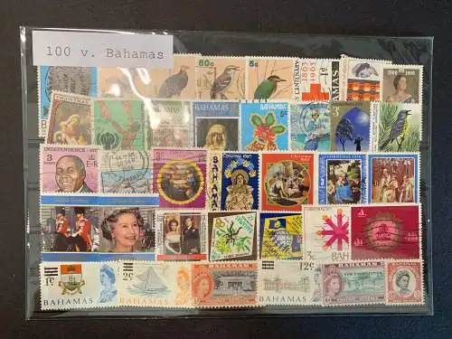 100 verschiedene Bahamas Briefmarken, 100 different Bahamas stamps