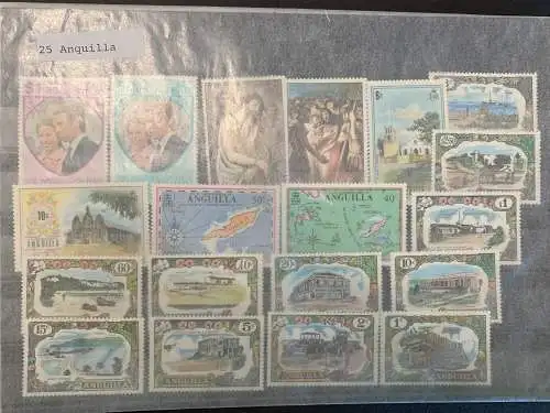 25 verschiedene Anguilla Briefmarken, 25 different Anguilla stamps