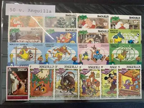 50 verschiedene Anguilla Briefmarken, 50 different Anguilla stamps