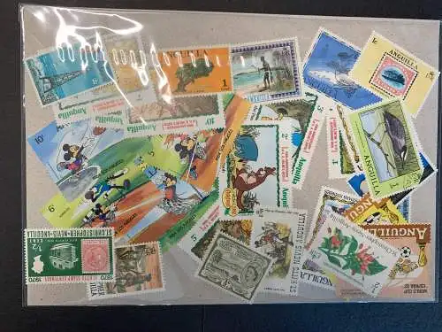 50 verschiedene Anguilla Briefmarken, 50 different Anguilla stamps