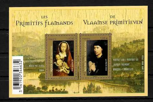 France: 2010 Première peinture flamande, #5014-15, bloc #145