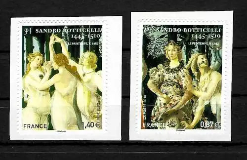 France: 500e anniversaire de la mort de Sandro Botticelli, #5018-19,