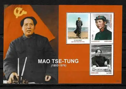 Sierra Leone: Mao Tse-Tung, Braiefmarkenblock