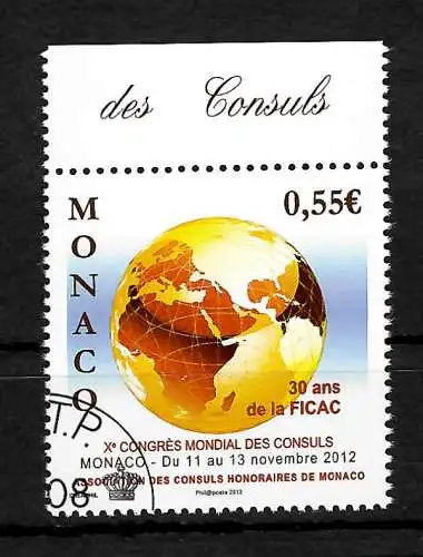 Monaco: 10. Weltkongress der Konsule, Briefmarke, gestempelt