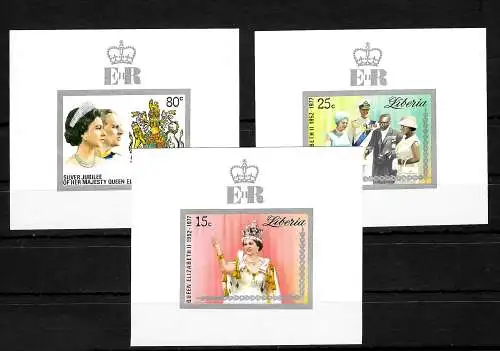 Liberia: 25 ans de régence de la reine Elisabeth II, #1038-1040, frais de port