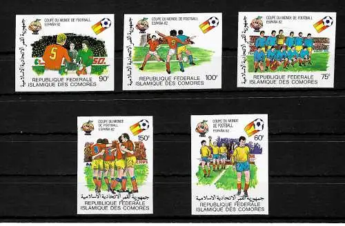 Comores: Coupe du monde 1982, Espagne #614-618, frais de port