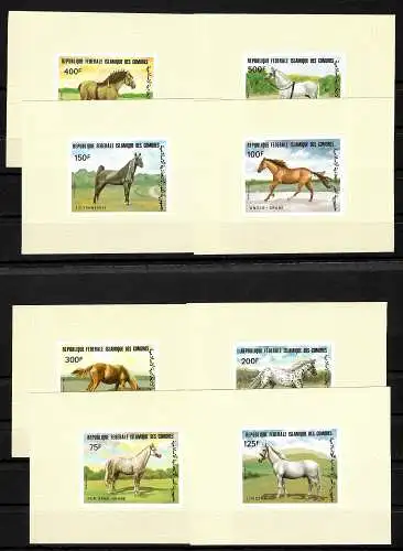 Comores: races de chevaux, 6 blocs de luxe, #699-706, frais de port