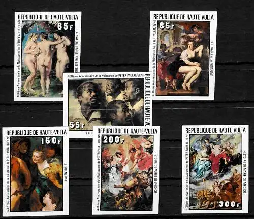 Obervolta: 400. Geburtstag von Peter Paul Rubens, #690-95,  postfrisch