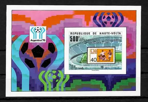 Volta supérieure: Coupe du Monde 1978 Argentine, , #705, bloc #48, frais de port