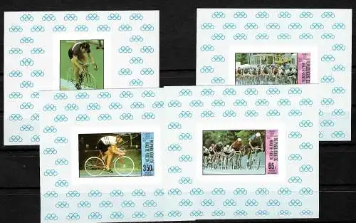 Obervolta Jeux olympiques d'été 1980 Moscou 4x bloc de luxe #795-98, frais de port