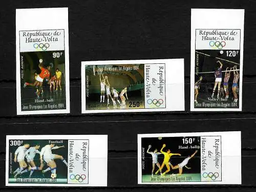 Obervolta: Olympische Sommerspiele 1984 Los Angeles #929-33, postfrisch