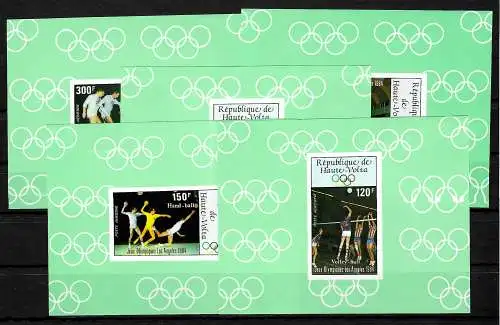 Obervolta: Olympische Sommerspiele 1984 Los Angeles #929-33, 5x Luxus Blocks