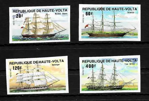 Volta supérieure: navires, voiliers n°964-67, frais postaux