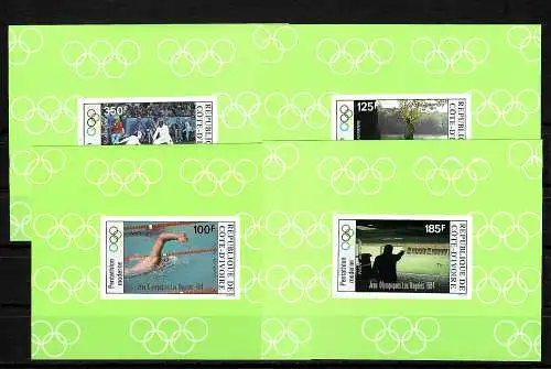 Côte d'Ivoire: Jeux olympiques d 'été 1984, Los Angeles #812-815B, 4x blocs