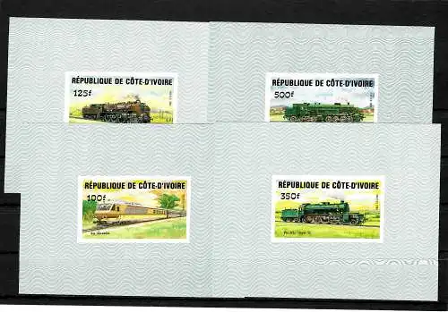 Côte d'Ivoire: locomotives #826-829B, 4x blocs de luxe, frais de port