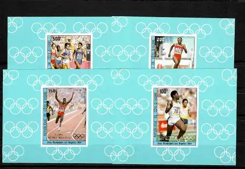 Elfenbeinküste: Olympische Sommerspiele 1984, Los Angeles #838-841, 4x Blöcke