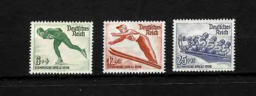 DR: Olympische Winterspiele, MiNr. 600-602x, postfrisch