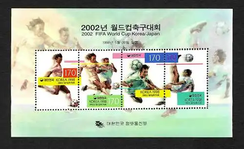 Corée du Sud: Coupe du Monde 2002, Corée et Japon, #1973-79, bloc #653, frais de port