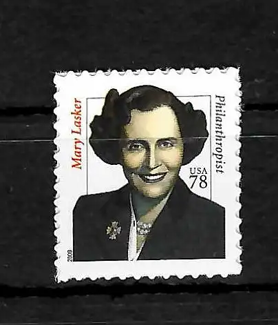 USA: Philantrhopist Mary Lasker, postfrisch