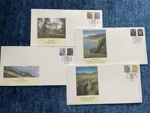 GB: 4x FDC of Wales, Scotland, Northern Ireland, Angleterre 2011