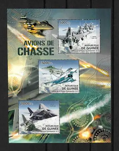 Guinea: Kampfflugzeuge: Nighthawk, Typhoon, Rafael AGM-142, mnh