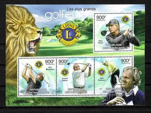 Afrique centrale: golf, lecteur, Mickelson, Palmer, Nicklaus, bloc **