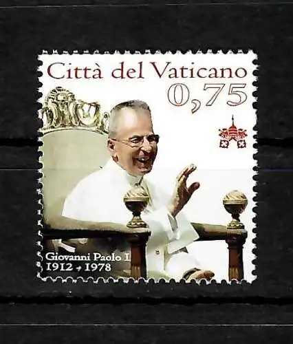 Vatican: 100e anniversaire du pape Jean Paul I, Paolo Ier, n°1744, frais de port