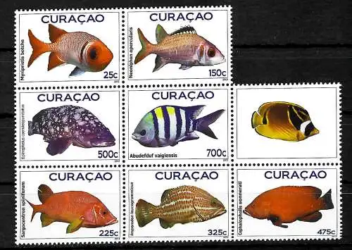 Curacao: Fische #74-80, postfrisch