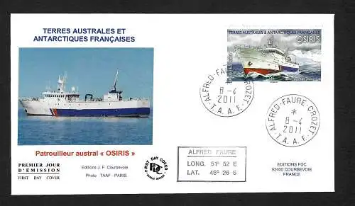 TAAF: Navires: Patrouilleur austral OSIRIS, #746, post-free.