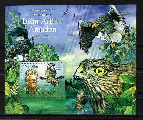 Mocambique: 100. Geburtstag des Ornithologen Dean Arthur Amadon, postfrisch, **