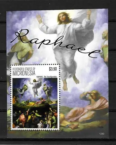 Micronésie: Raphael - Raffael, Transfiguration Block, post-fraîchissement, **